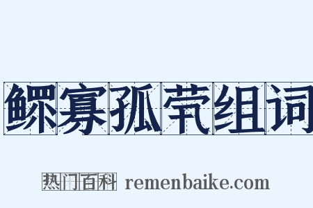 鳏寡孤茕组词是什么意思的图片
